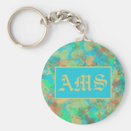 Chaveiro Colírio verde, amarelo e azul abstrato