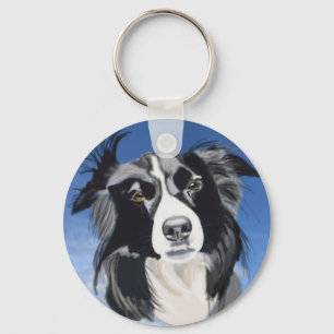 Chaveiro Collie Preto e Branco