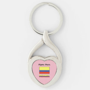 Chaveiro Colômbia e Bandeira Colombiana Personalizada