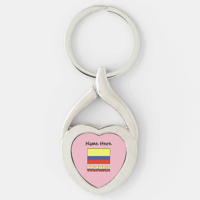 Chaveiro Colômbia e Bandeira Colombiana Personalizada (Frente)