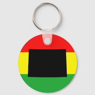 Chaveiro Colorado preto em cores de Rasta