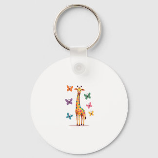 Chaveiro colored giraffe colorful butterflies giraffe Lover
