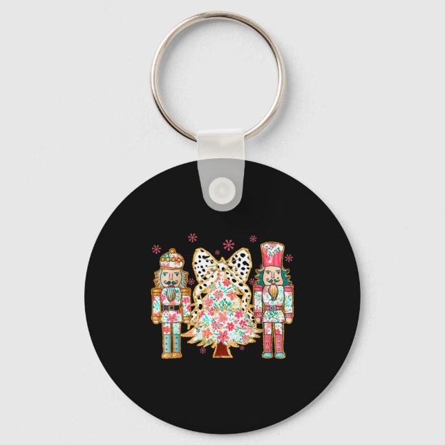 Chaveiro Colorful Coquette Bow Floral Nutcracker Christmas  (Frente)