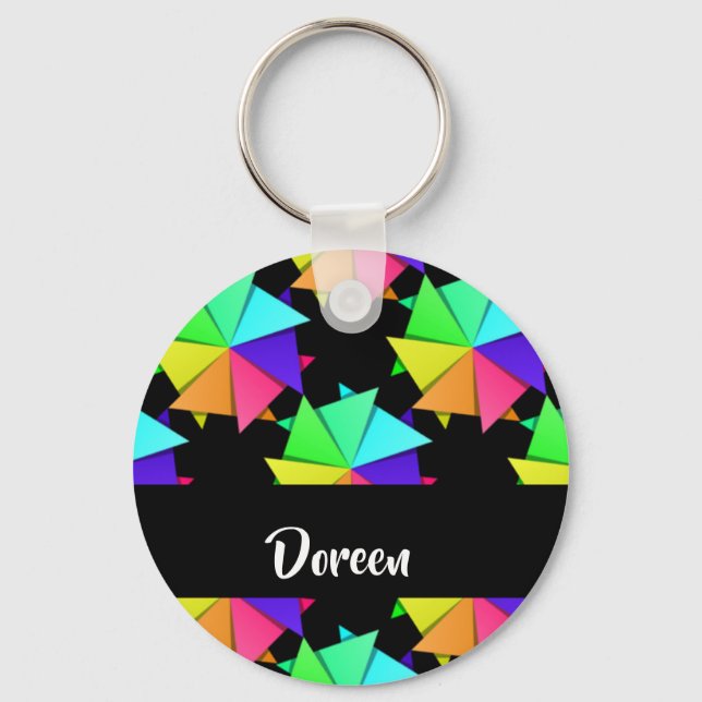 Chaveiro Colorful folded paper pattern (Frente)