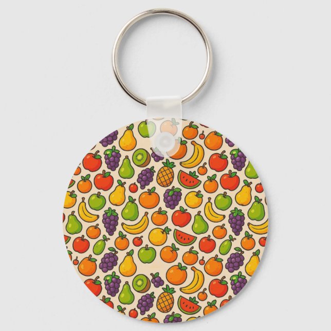 Chaveiro Colorful fruits patterned (Frente)
