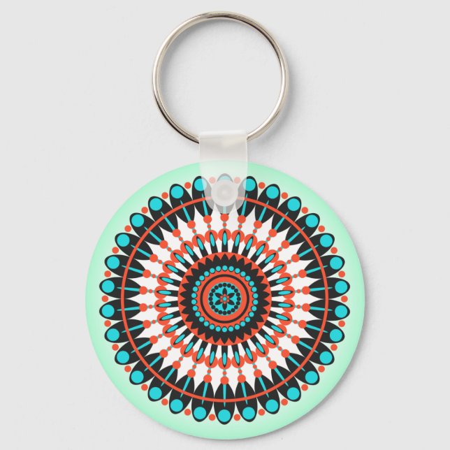 Chaveiro Colorful Geometric Mandala Art-46456 (Frente)