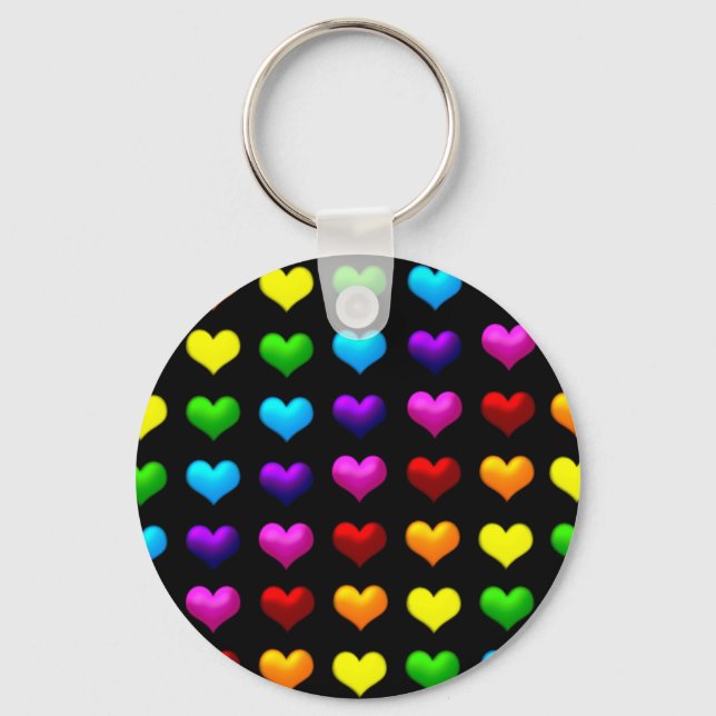 Chaveiro colorful hearts (Frente)