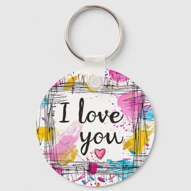 Chaveiro Colorida 'I Love You' (Frente)
