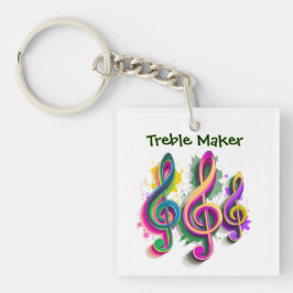 Chaveiro Colorida Treble Clef Music Design