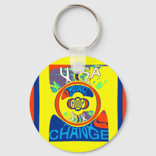 Chaveiro Colorida USA Change: Uma Design festiva
