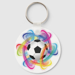 Chaveiro colorido da bola de futebol