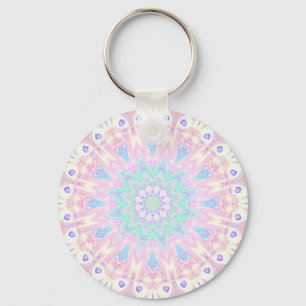 Chaveiro Colorido Mandala Pastel Brilhante Boêmio Trippy