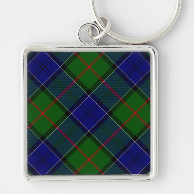 Chaveiro Colquhoun tartan xadrez verde azul (Frente)