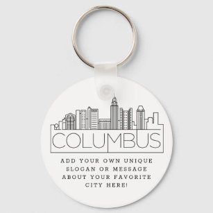 Chaveiro Columbus, Ohio Stylizou Skyline Custom Slogan