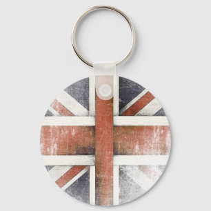 Chaveiro com a bandeira de Grâ Bretanha do vintag