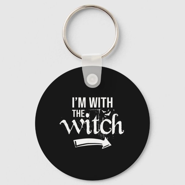 Chaveiro Com a Camisa de Bruxa Casal Engraçado de Halloween (Frente)