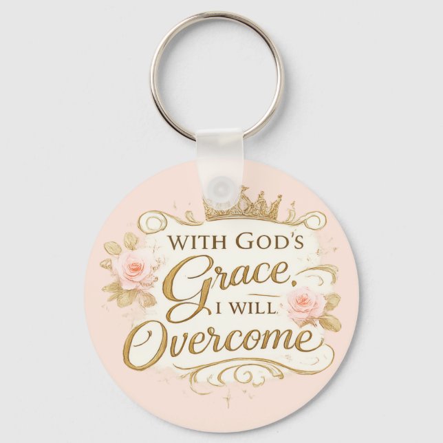 Chaveiro Com a Graça de Deus Eu Superarei a Fé (Frente)