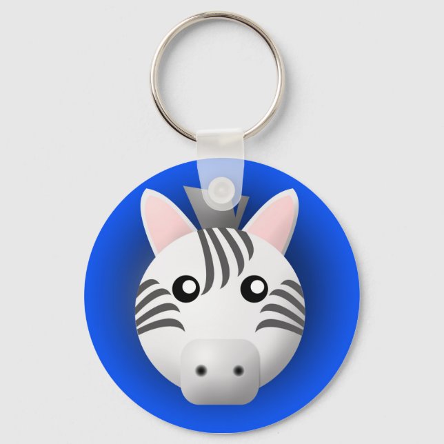 chaveiro com animal: zebra (Frente)