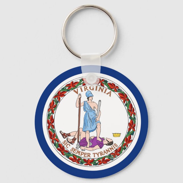 Chaveiro com Bandeira do Estado da Virgínia (Frente)