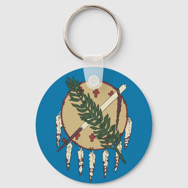 Chaveiro com Bandeira do Estado de Oklahoma (Frente)