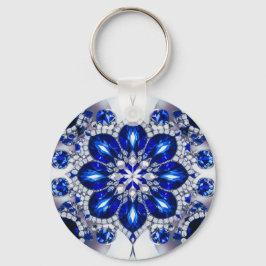 Chaveiro com Design de cores brancas azuis