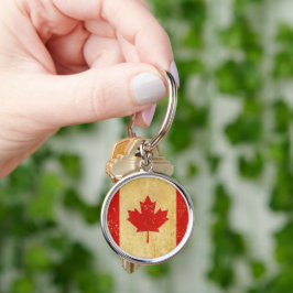 Chaveiro com Design Vintage da Bandeira do Canadá