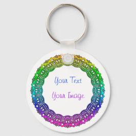 Chaveiro com estrutura circular multicolorido tipo