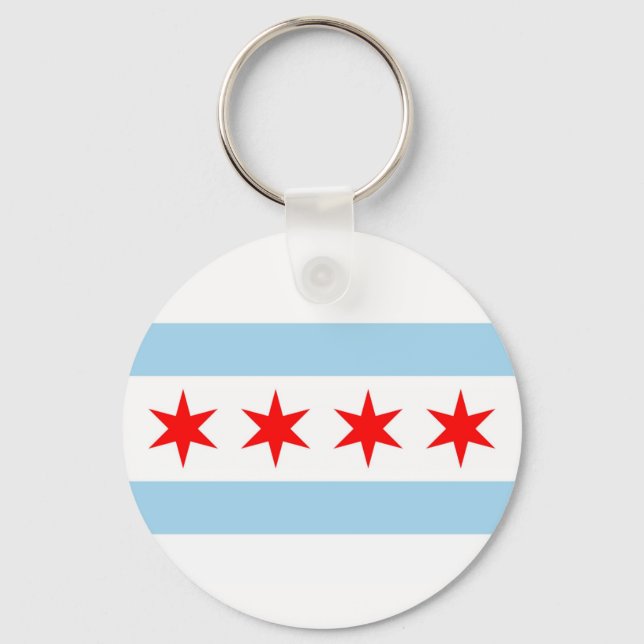 Chaveiro com Flag de Chicago, Estado do Illinois (Frente)
