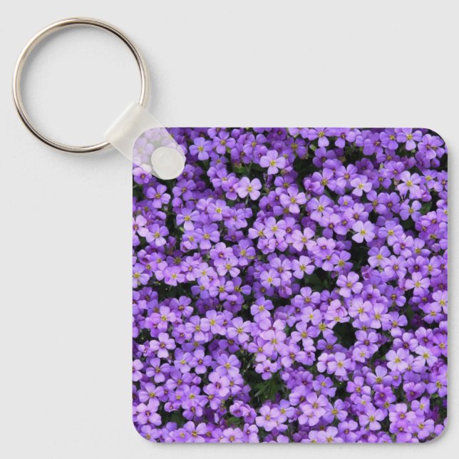 Chaveiro com Flores Violetas - Primavera (Frente)