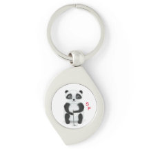 Chaveiro com golfe jogando panda