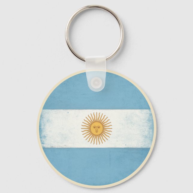Chaveiro com o sinalizador em branco da Argentina (Frente)