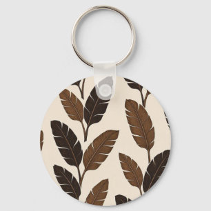 Chaveiro com Padrão de Folhas de Banana Tropical M