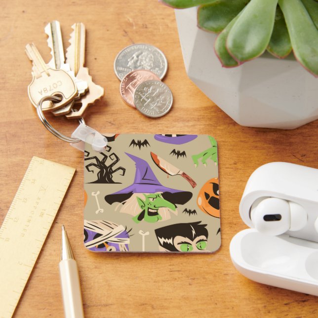 Chaveiro com padrão vintage de Halloween (Mesa)