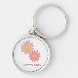 Chaveiro com rosa e amarelo