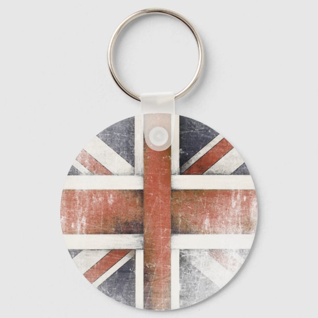 Chaveiro com Vintage Excelente Grã-Bretanha Flag (Frente)