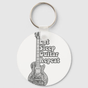 Chaveiro Coma a guitarra de sono repete. vintage preto e br