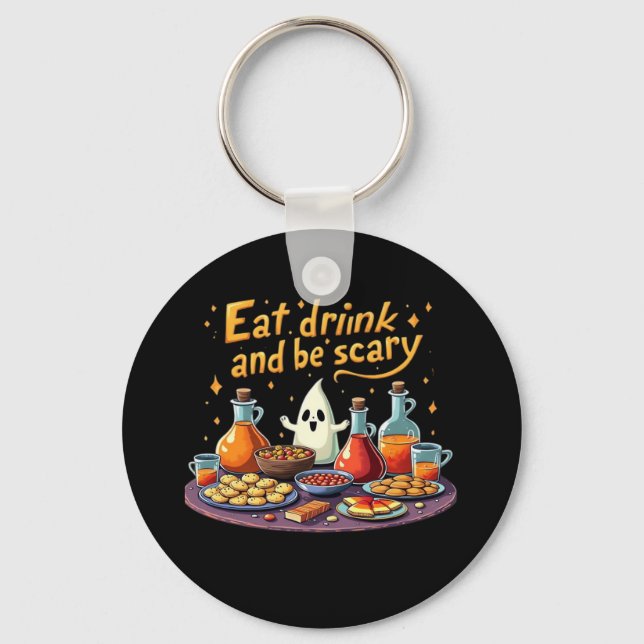 Chaveiro Coma, Beba E Seja Assustador Fun Halloween Assusta (Frente)