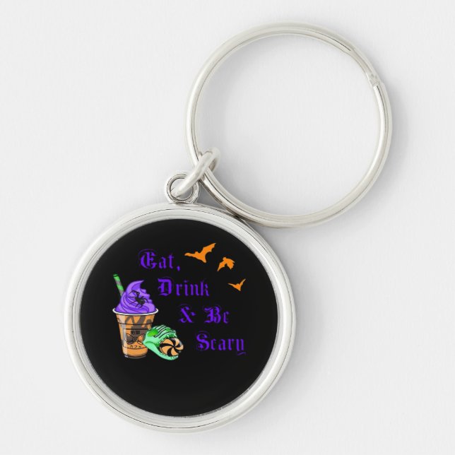 Chaveiro Coma Beba E Seja Assustador Halloween Minimal Limp (Frente)