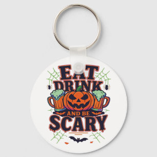 Chaveiro Coma Bebida E Seja Assustador No Halloween Design
