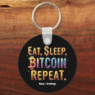 Chaveiro Coma, Dorme, Bitmoney, Repita Uma Criptomoeda