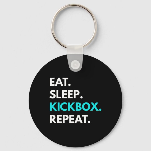 Chaveiro Coma Dormir Kickbox Repetir - Camisetas de Kickbox (Frente)