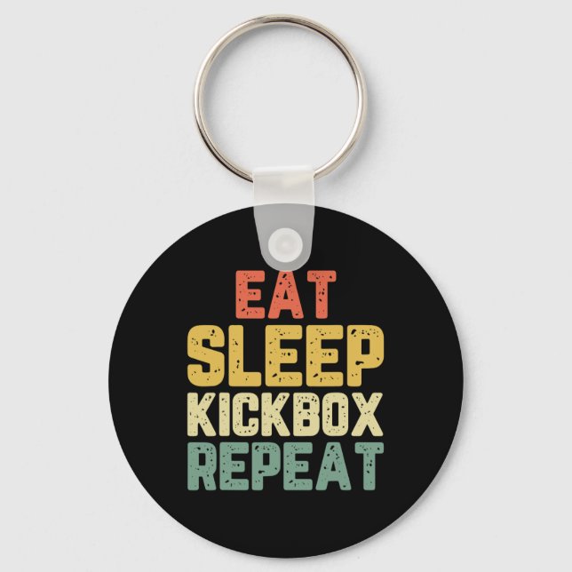 Chaveiro Coma Dormir Kickbox Repetir Kickboxing Kick Boxing (Frente)