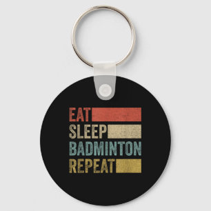 Chaveiro Coma o Badminton do Sono Repetir Retro Engraçado B