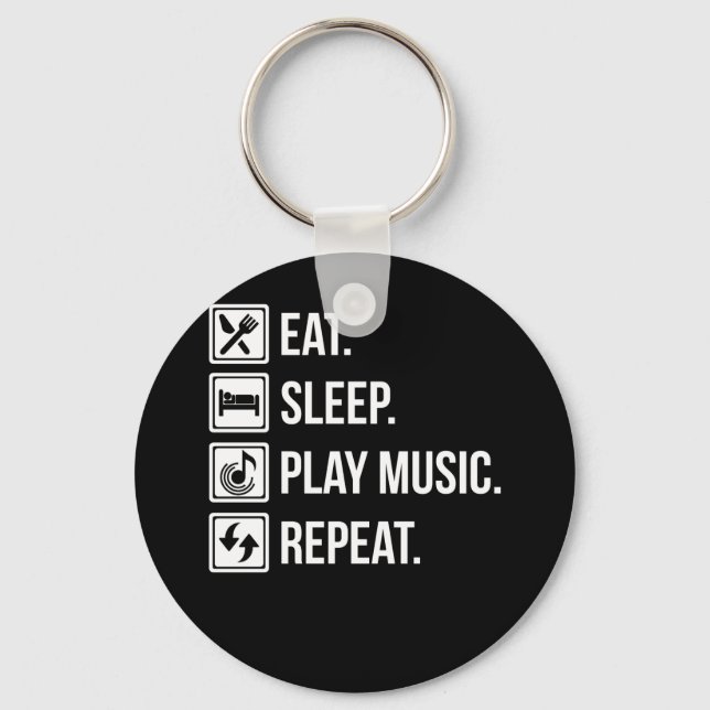 Chaveiro Coma Sleep Tocar Música Repetir Instrumentos Music (Frente)