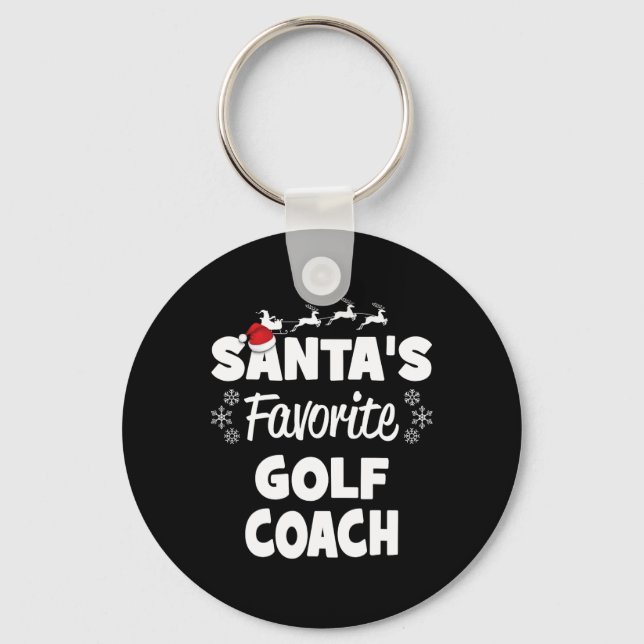 Chaveiro Combate de Natal do treinador de golfe favorito do (Frente)