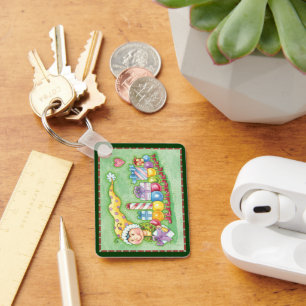 Chaveiro Comboio de Caternas de Natal bonito com Presentes