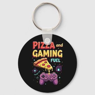 Chaveiro Combustível de Pizza e Jogos, divertido jogador e