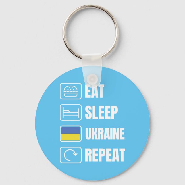 Chaveiro Come Sleep Ucrânia Repetir (Frente)