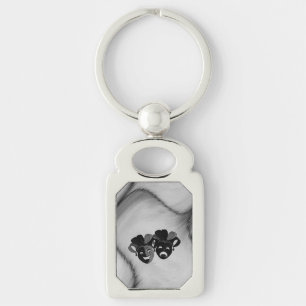 Chaveiro Comédia e Teatro Tragédia Jester Máscara Prata