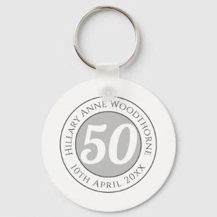 Chaveiro Comemoração de Aniversário com Nome, Idade e Data